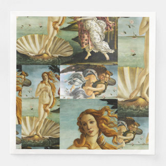 Serviette En Papier Sandro Botticelli "La Naissance de Vénus - collage