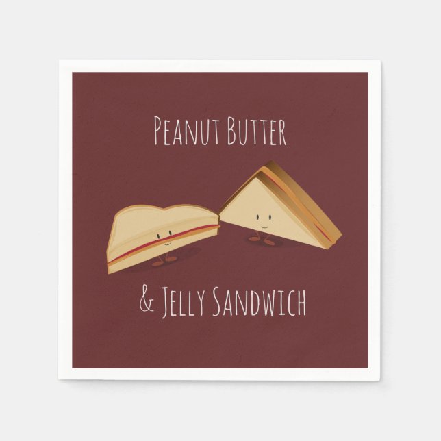 Serviette En Papier Sandwich au beurre d'arachide et à la gelée | Serv (Devant)