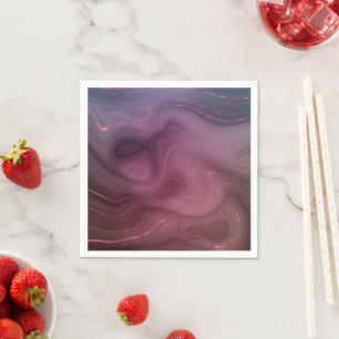 Serviette En Papier Sangria Strata   Moody Pink and Purple Luxe Agate