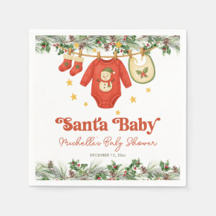 Serviette En Papier Santa Baby Ligne de vêtements de Noël Baby Shower