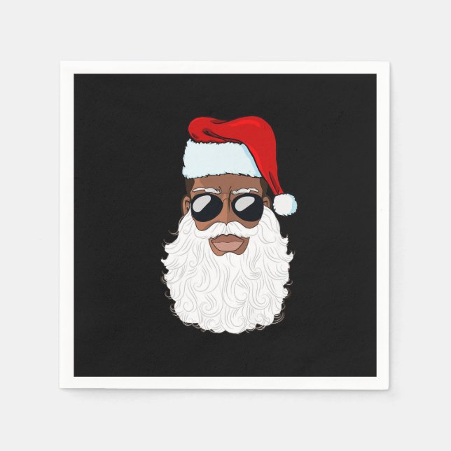 Serviette En Papier Santa Claus Black Xmas Santa Afro African American (Devant)