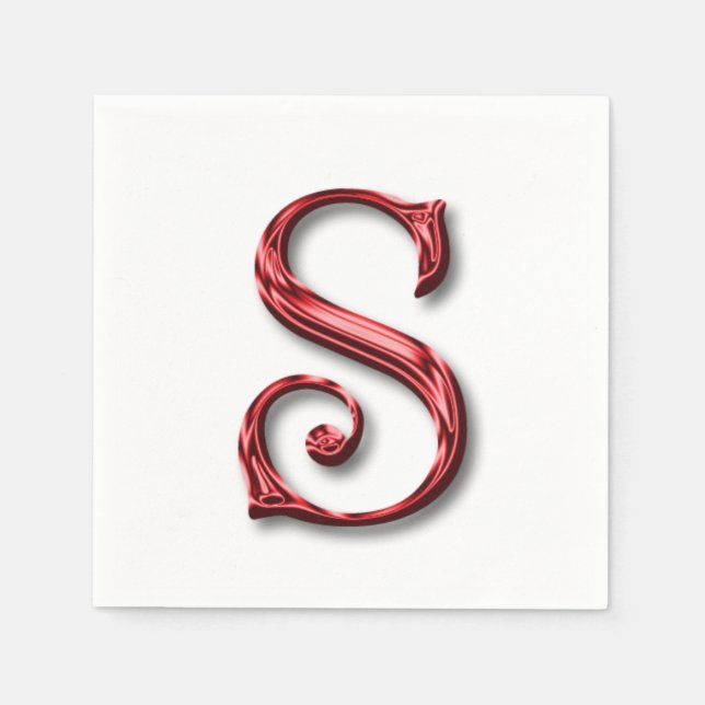 Serviette En Papier Santa Claus Premier Monogramme Noël (Devant)