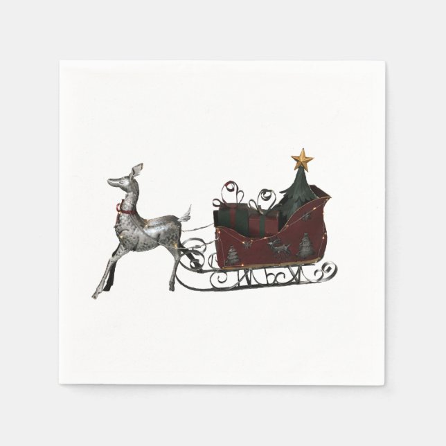 Serviette En Papier Santas Sleigh (Devant)