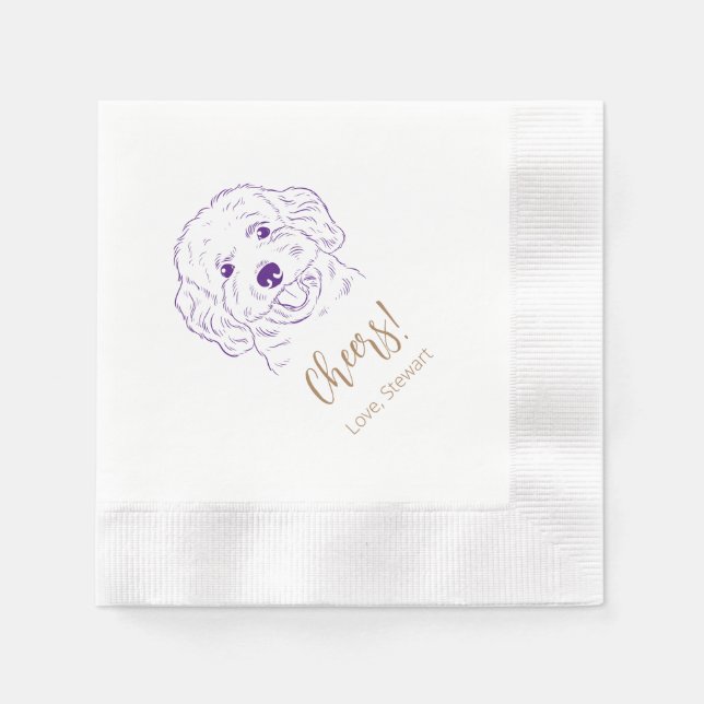 Serviette En Papier Santé! Napkins Mariage Cockapoo (Devant)
