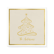 Sapin de Noël élégant pastel beige os doré