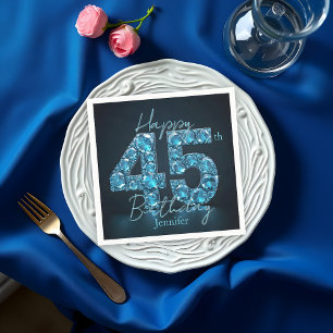 Serviette En Papier Sapphire Blue and Black Gemstone 45e anniversaire