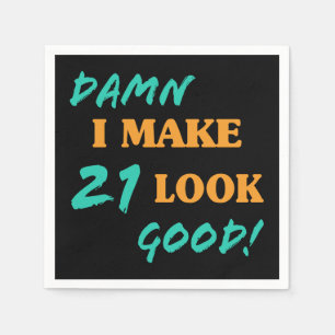 Serviette En Papier Sarcastique 21e anniversaire Attitude