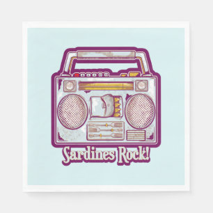 Serviette En Papier Sardines amusantes en chaîne stéréo