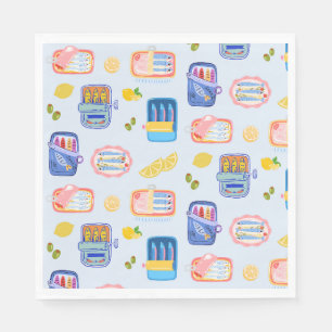 Serviette En Papier Sardines et citrons
