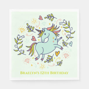 Serviette En Papier Sassy Unicorn Magique Anniversaire