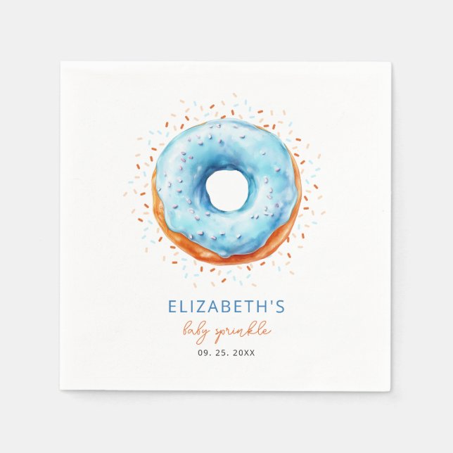 Serviette En Papier Saupoudrer Bleu Donut (Devant)