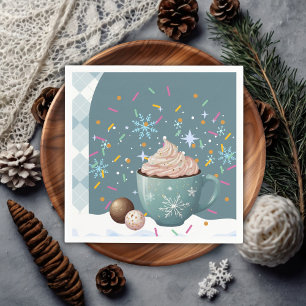 Serviette En Papier Saupoudrer de cacao chaud Baby shower de flocons d