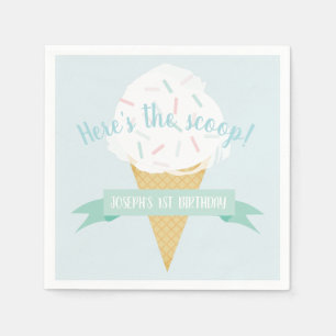 Serviette En Papier Saupoudrer la crème glacée Voici l'anniversaire de