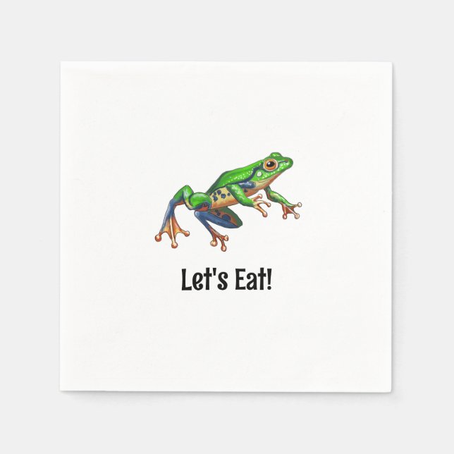 Serviette En Papier Sauter sur la grenouille Anniversaire (Devant)