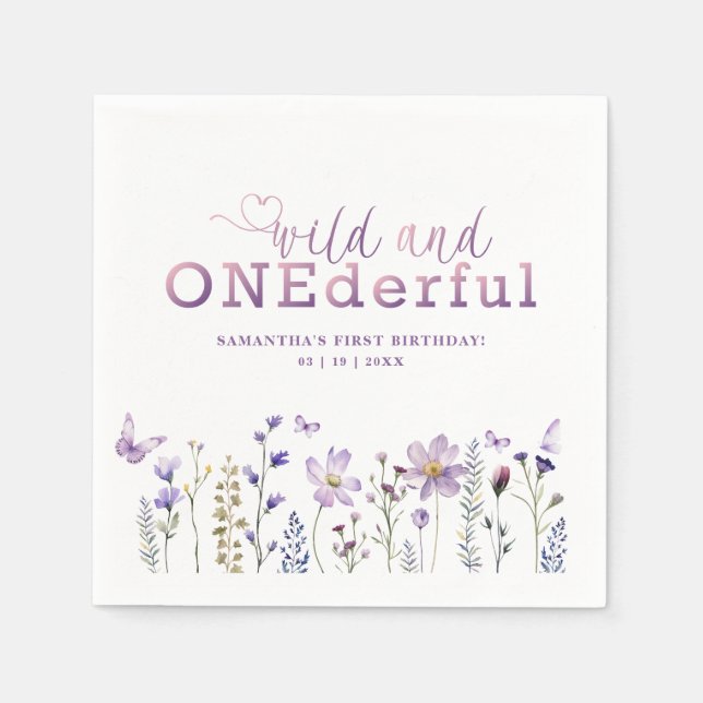 Serviette En Papier Sauvage ONE derful 1st Birthday Party Napkins (Devant)