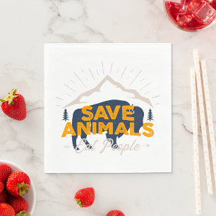 Serviette En Papier Sauver les Animaux Manger les Gens