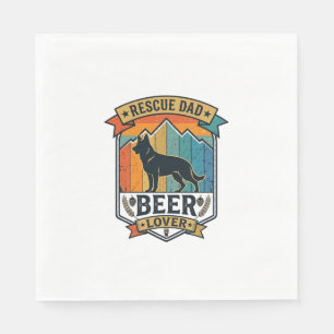 Serviette En Papier Sauver Papa Amateur de Bière Chien Vintage Sunset_