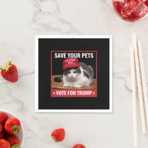 Serviette En Papier Save Your Pets Vote for Trump US Election Citation