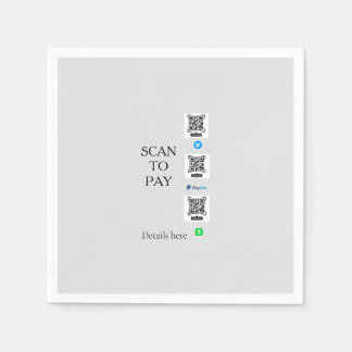 Serviette En Papier scanner pour payer les détails du code QR venmo ca
