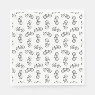 Serviette En Papier Scattered Bicycles Print Pattern CUSTOM BG COLOR
