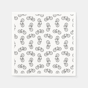 Serviette En Papier Scattered Bicycles Print Pattern CUSTOM BG COLOR