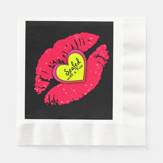 Serviette En Papier Sceau Avec Un Baiser (Devant)