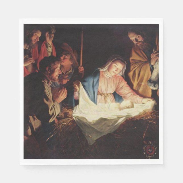 Serviette En Papier Scène de la Nativité (Devant)