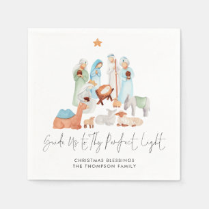 Serviette En Papier Scène de la Nativité Trois rois Nom du script lyri