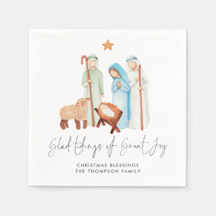 Serviette En Papier Scène De Nativité Glad Tidings De Grand Nom De Joi