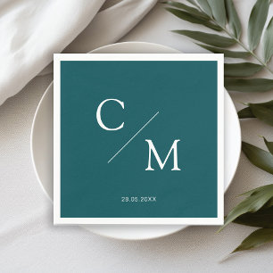 Serviette En Papier Schlicht élégante Monogramm Serviette