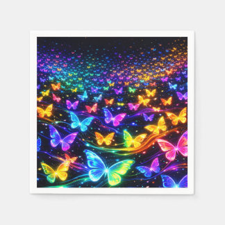 Serviette En Papier Schmetterlingsservietten im Neonlook