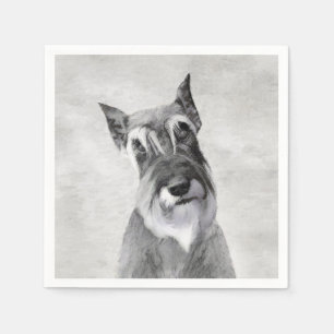 Serviette En Papier Schnauzer (Giant) Peinture - Chien Art