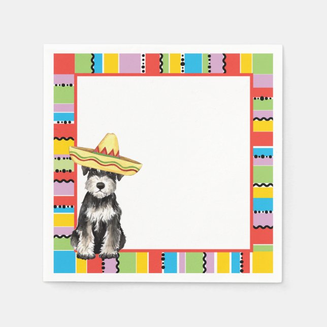Serviette En Papier Schnauzer miniature Fiesta (Devant)