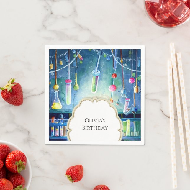 Serviette En Papier Science de l'aquarelle Magie Scientifique Annivers (En situation)