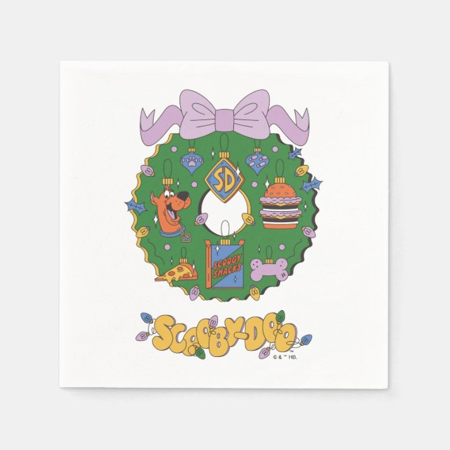 Serviette En Papier Scooby-Doo Holiday Snack Wreath Graphic (Devant)