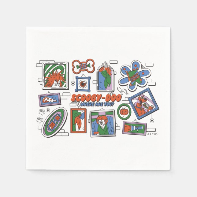 Serviette En Papier Scooby-Doo Wall of Halloween Picture Frames (Devant)