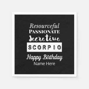 Serviette En Papier Scorpio Zodiac Caractéristiques amusantes Annivers