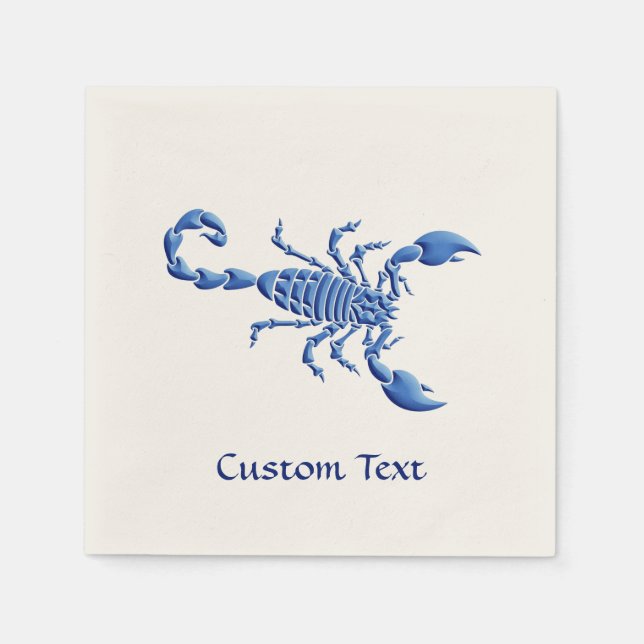 Serviette En Papier Scorpion bleu (Devant)