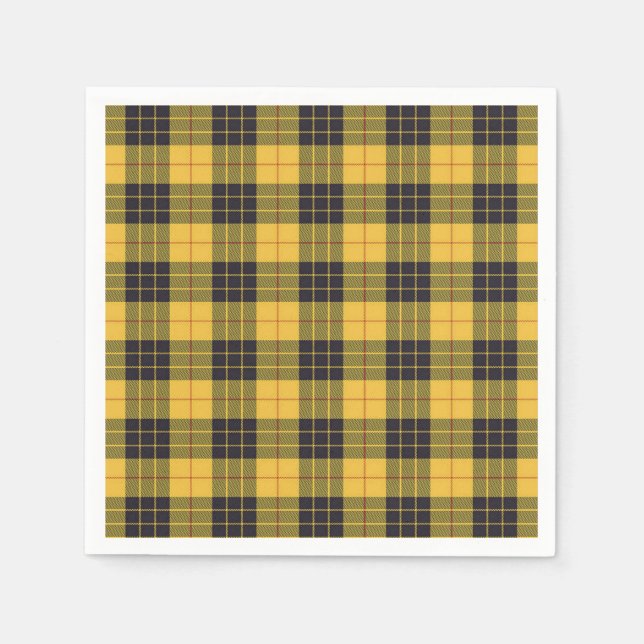 Serviette En Papier Scottish Clan MacLeod of Lewis Yellow Black Tartan (Devant)