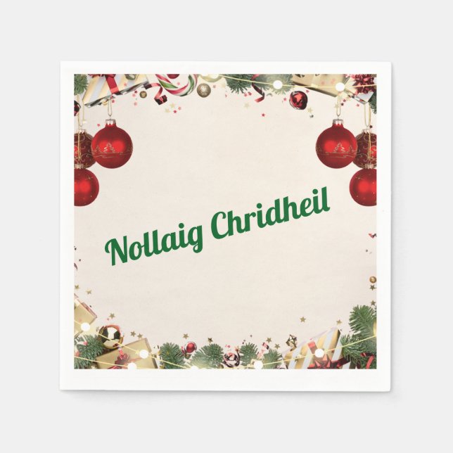 Serviette En Papier Scottish Gaelic Christmas Napkins (Devant)