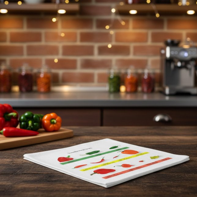 Serviette En Papier Scoville Heat Units Chili Pepper Chart  (Créateur téléchargé)
