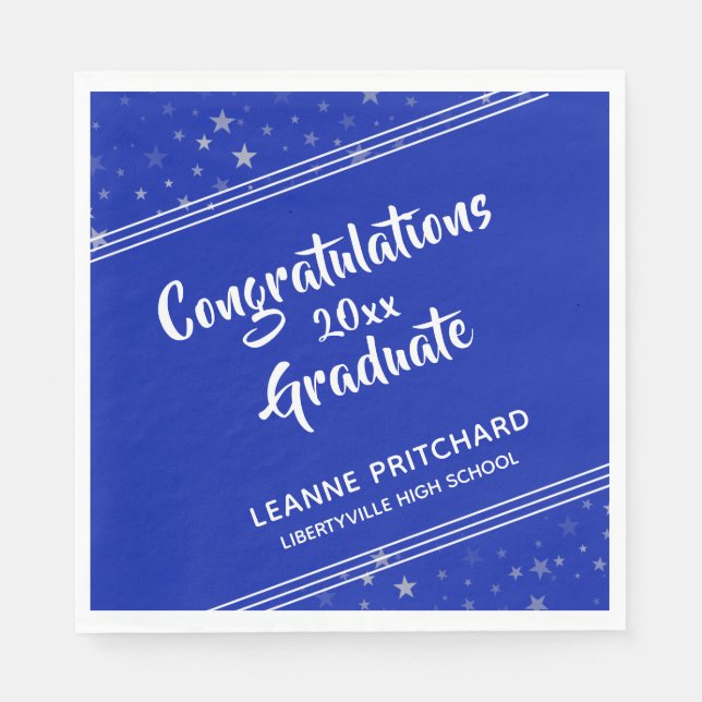 Serviette En Papier Script de brosse moderne Diagonal Stations Nom Roy (Devant)