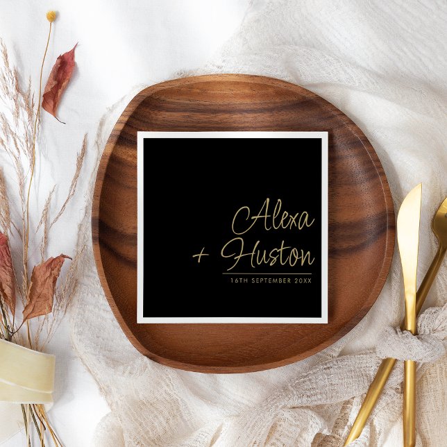 Serviette En Papier Script de calligraphie Répétition Mariage personna (Créateur téléchargé)