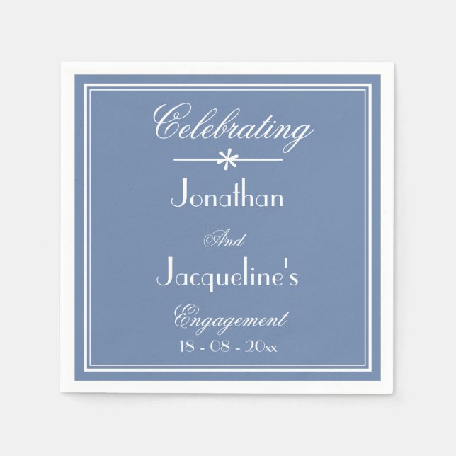 Serviette En Papier Script de la partie d'engagement Rustic Dusty papi (Devant)