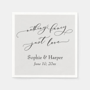 Serviette En Papier Script De Luxe Simple Rien De Fancy Just Love Grey
