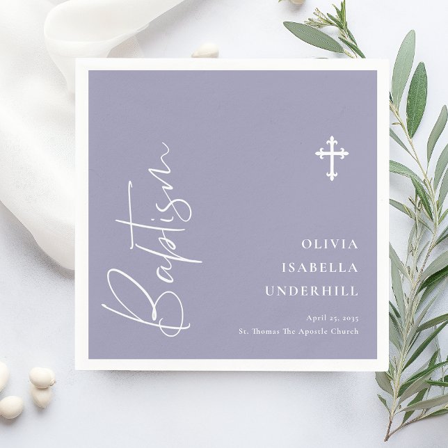 Serviette En Papier Script Girls Baptême (Créateur téléchargé)