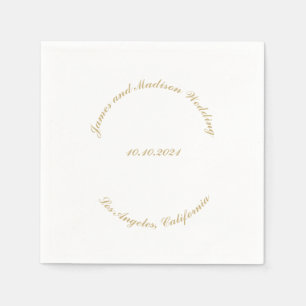 Serviette En Papier script mariage personnalisé noms de texte courbes 