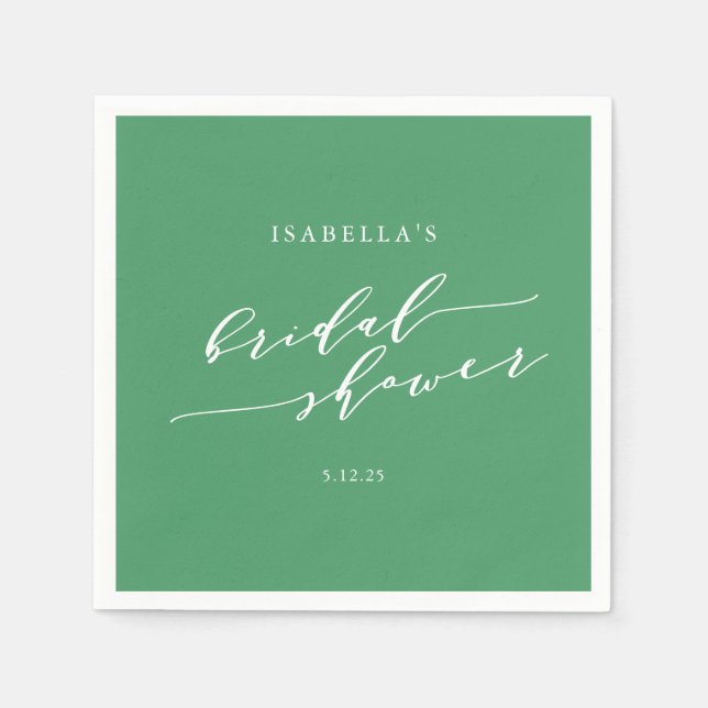 Serviette En Papier Script minimaliste Fête des mariées personnalisée  (Devant)