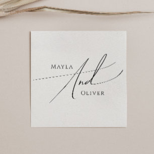 Serviette En Papier Script minimaliste Whimsical   MARIAGE