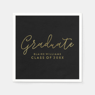 Serviette En Papier Script moderne Graduation personnalisée